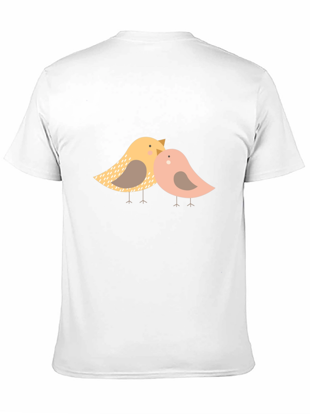 Cute Birds Graphic Print Black T-Shirt