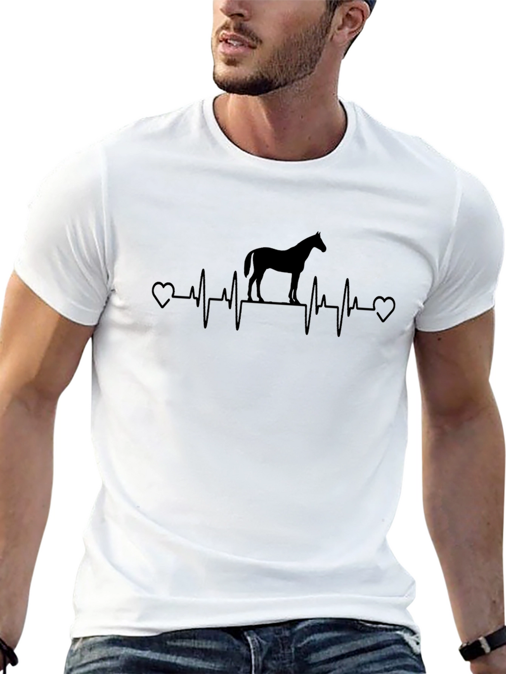 Horse Lover Heartbeat T-Shirt - Equestrian Style
