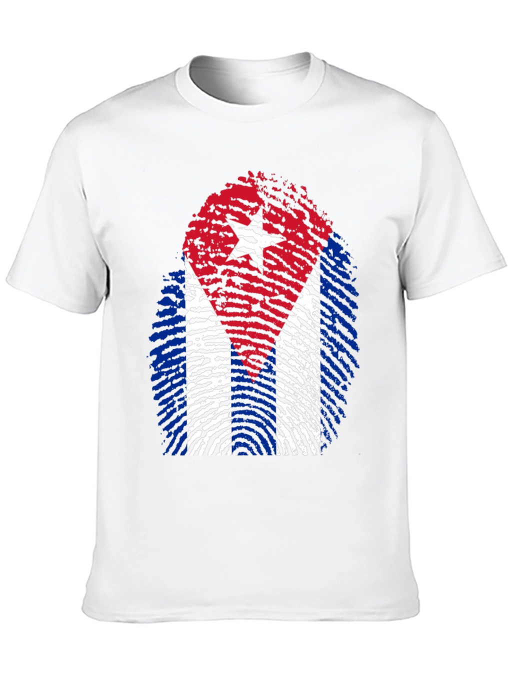 Cuba Flag Fingerprint Graphic T-Shirt