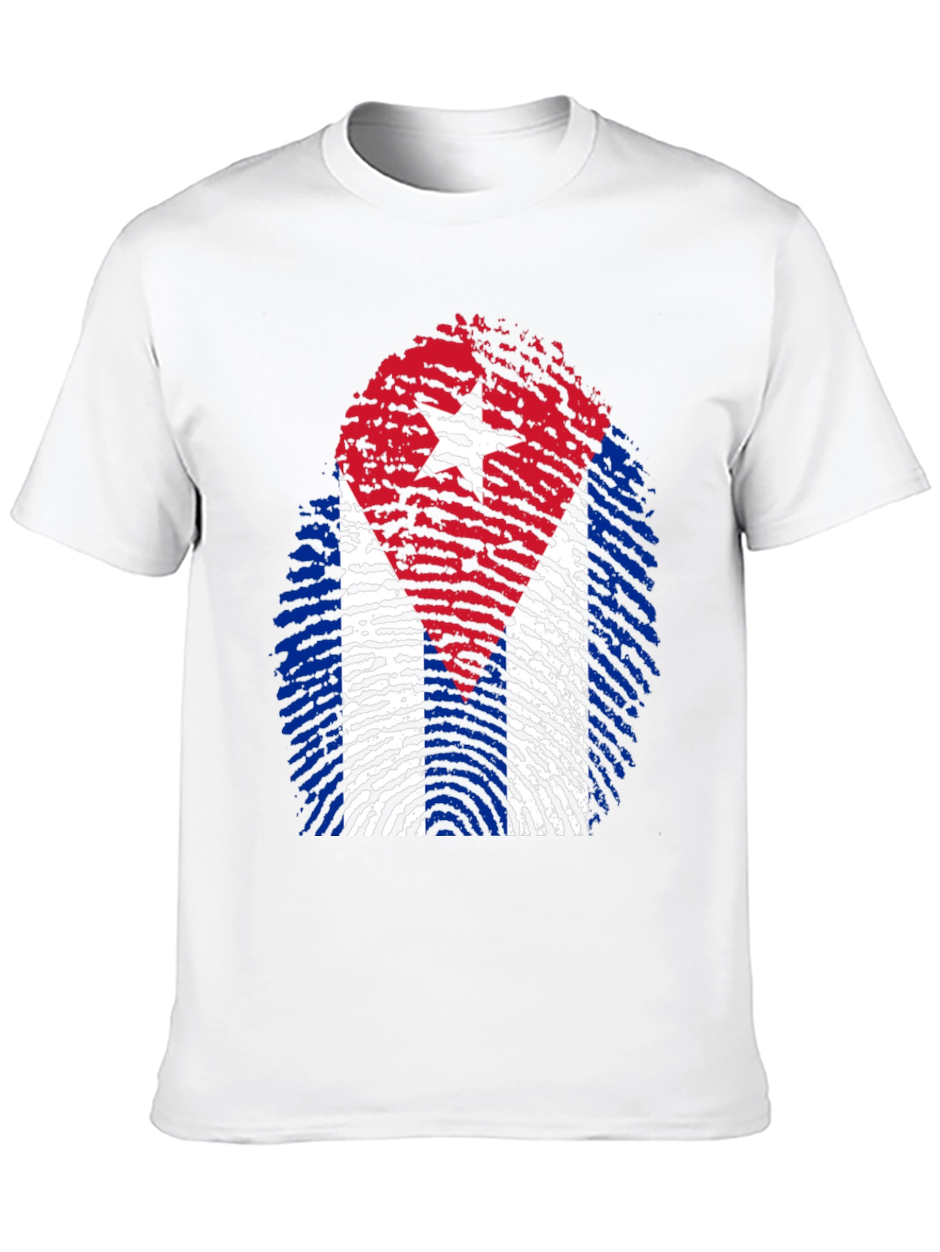 Cuba Flag Fingerprint Graphic T-Shirt
