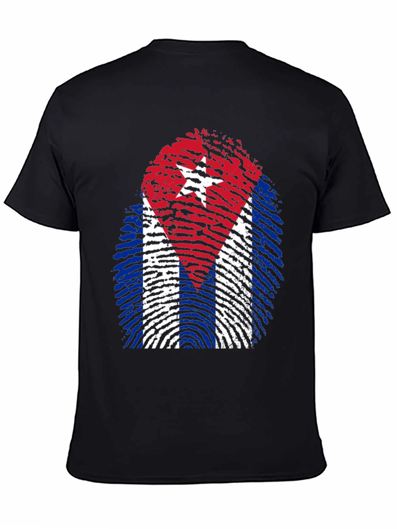 Cuba Flag Fingerprint Graphic T-Shirt