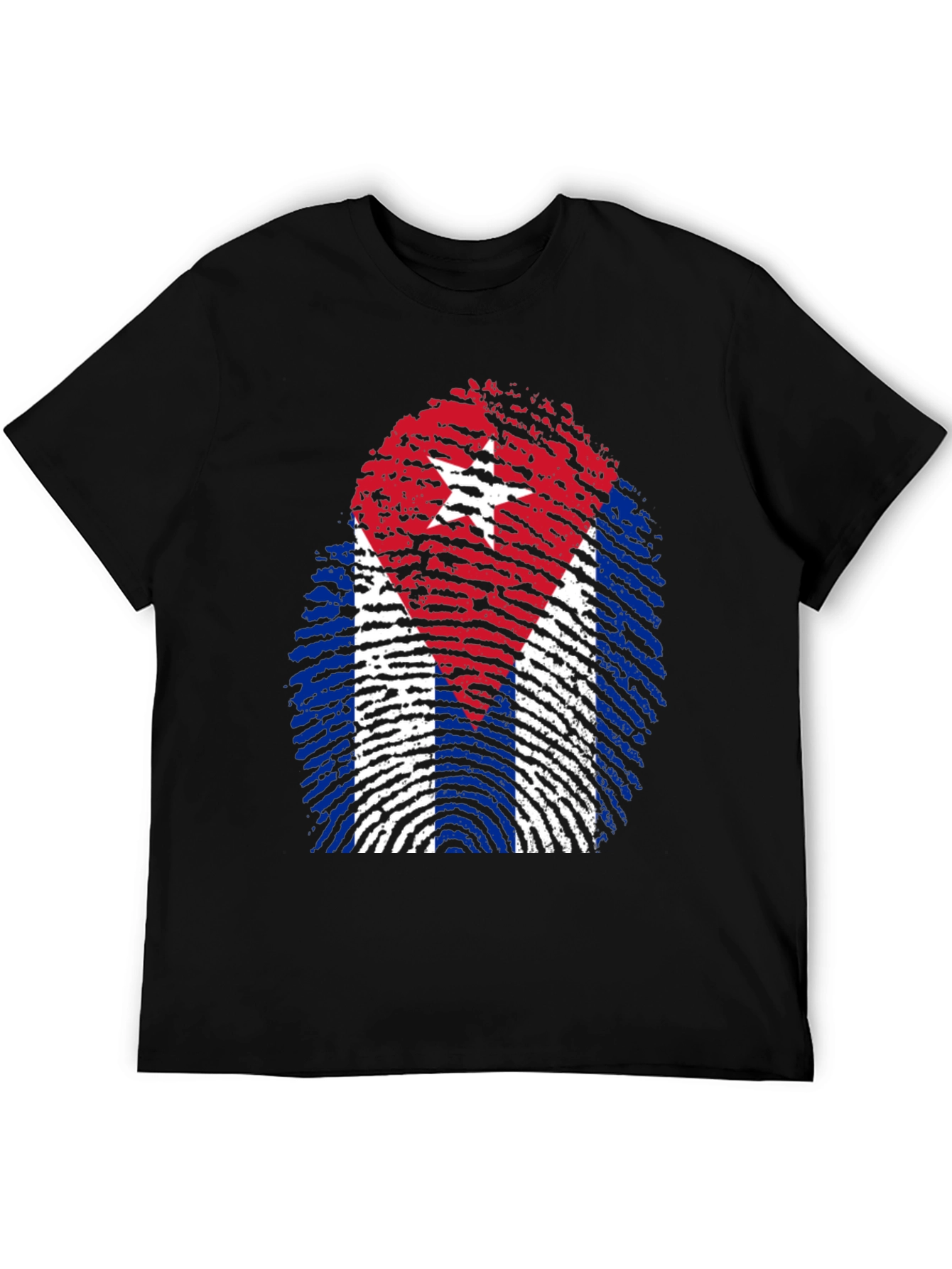 Cuba Flag Fingerprint Graphic T-Shirt
