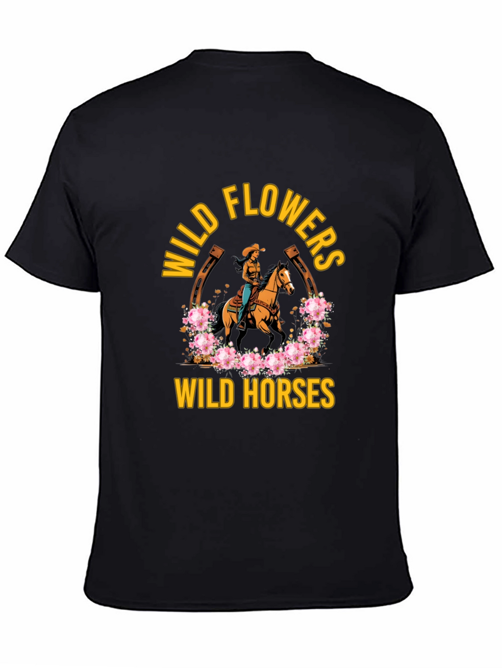 Wild Horses & Flowers Graphic T-Shirt