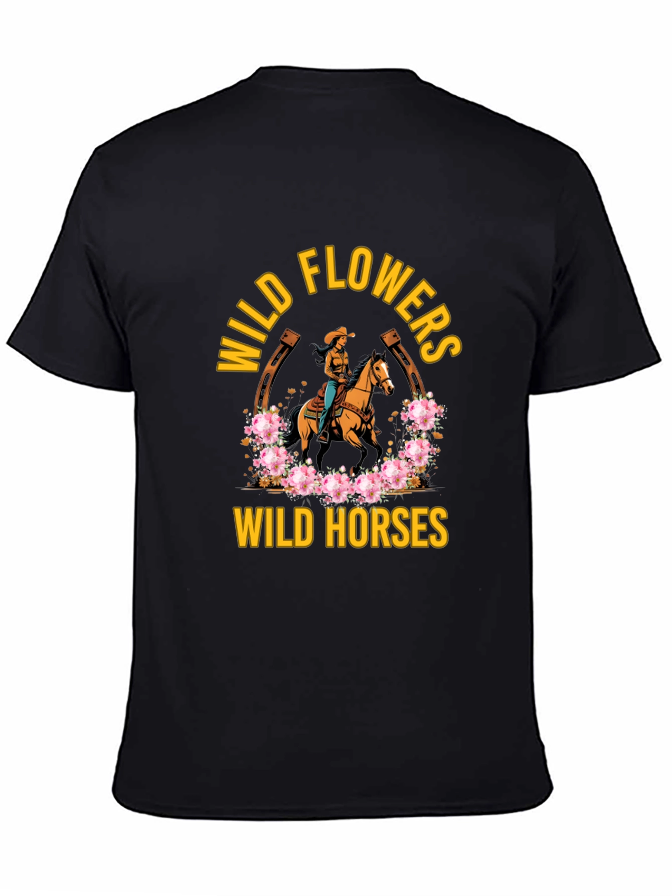Wild Horses & Flowers Graphic T-Shirt