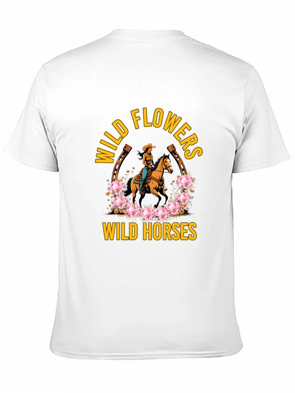 Wild Horses & Flowers Graphic T-Shirt