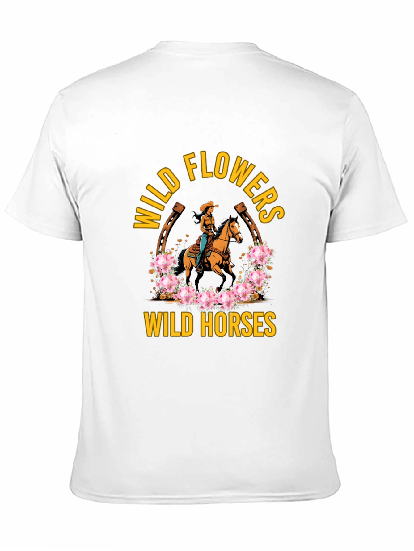 Wild Horses & Flowers Graphic T-Shirt