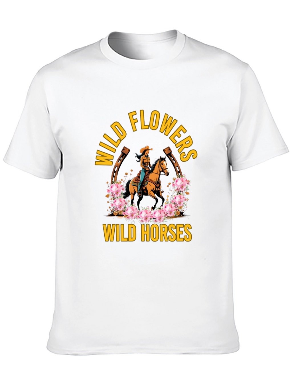 Wild Horses & Flowers Graphic T-Shirt