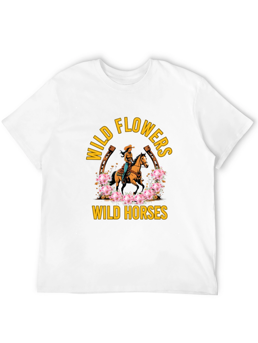 Wild Horses & Flowers Graphic T-Shirt