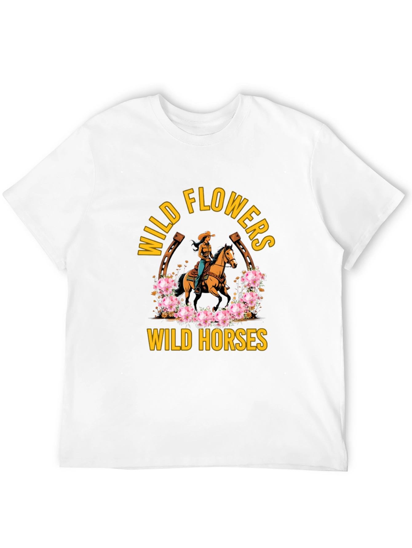 Wild Horses & Flowers Graphic T-Shirt