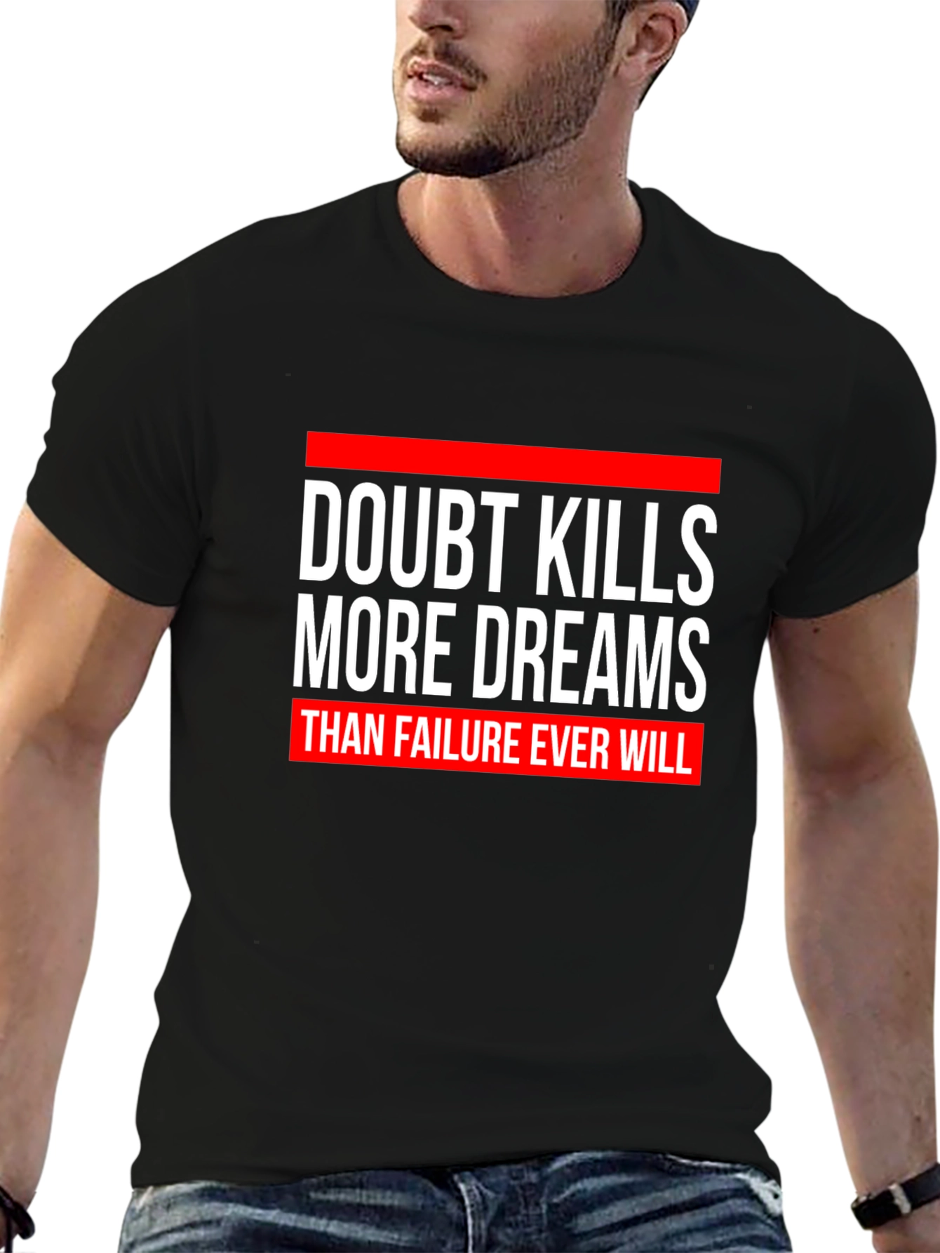 Doubt Kills Dreams Graphic Tee - Motivational Black T-Shirt