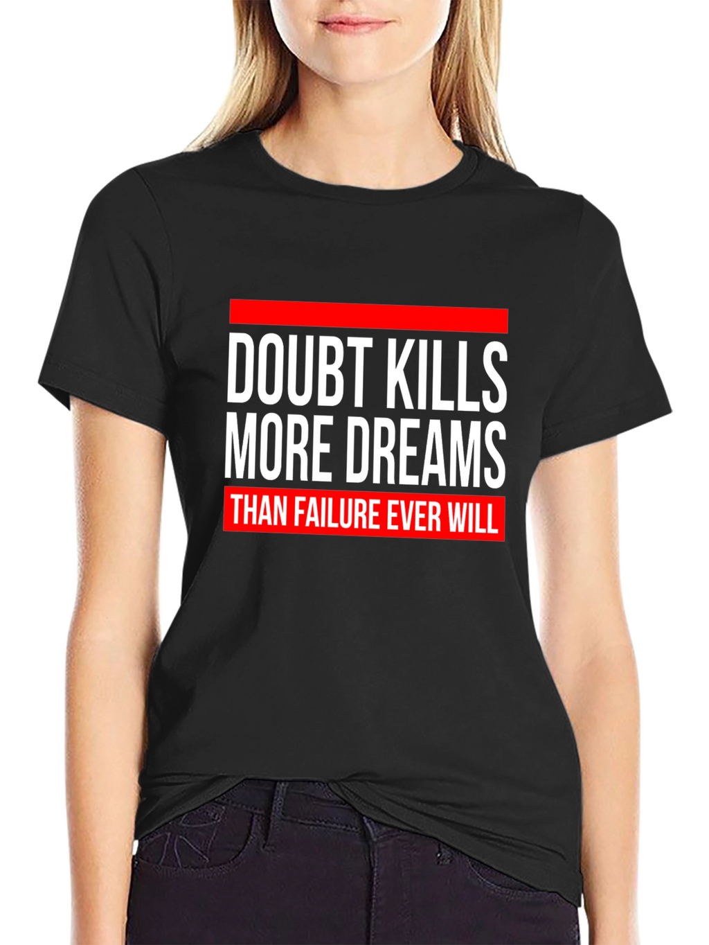 Doubt Kills Dreams Graphic Tee - Motivational Black T-Shirt