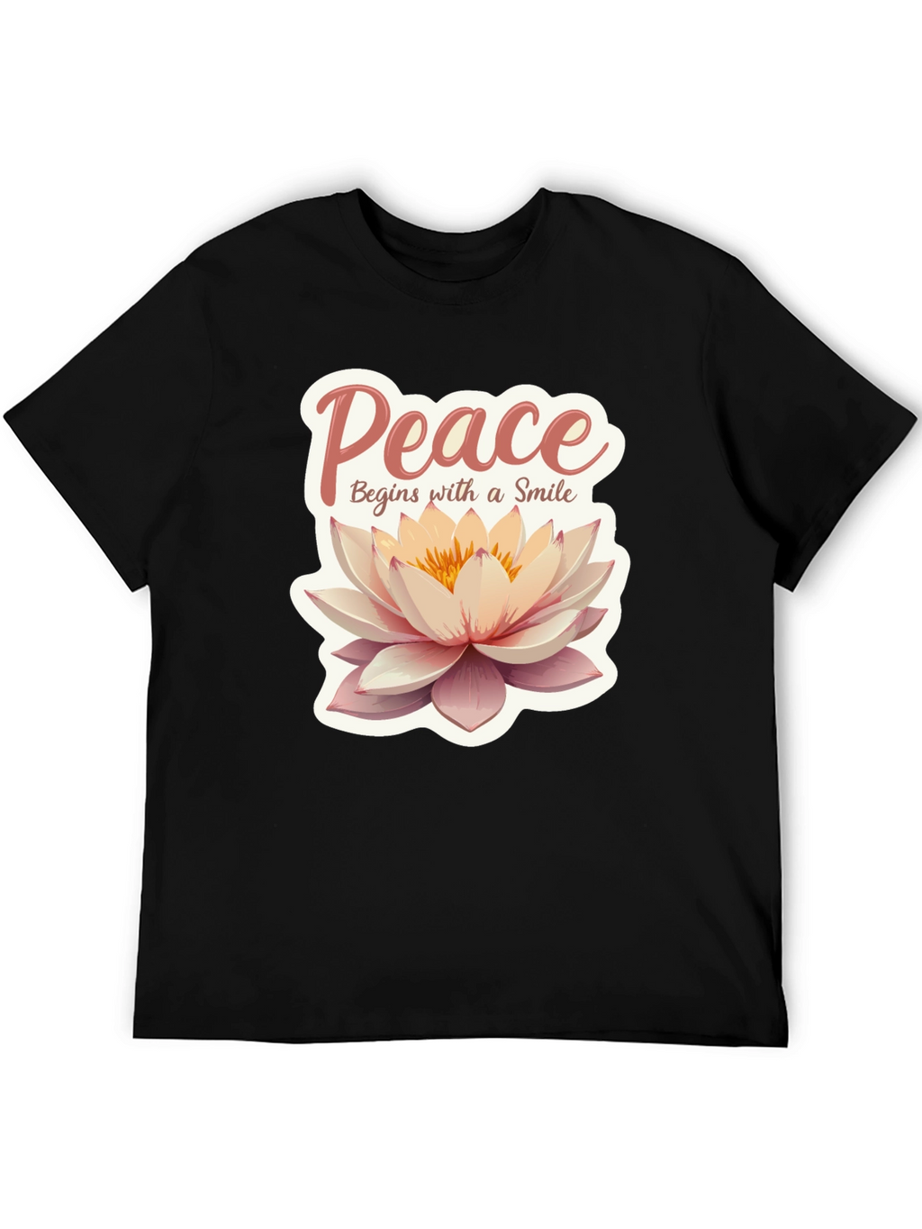 Peace Begins With a Smile Lotus Flower Graphic Tee