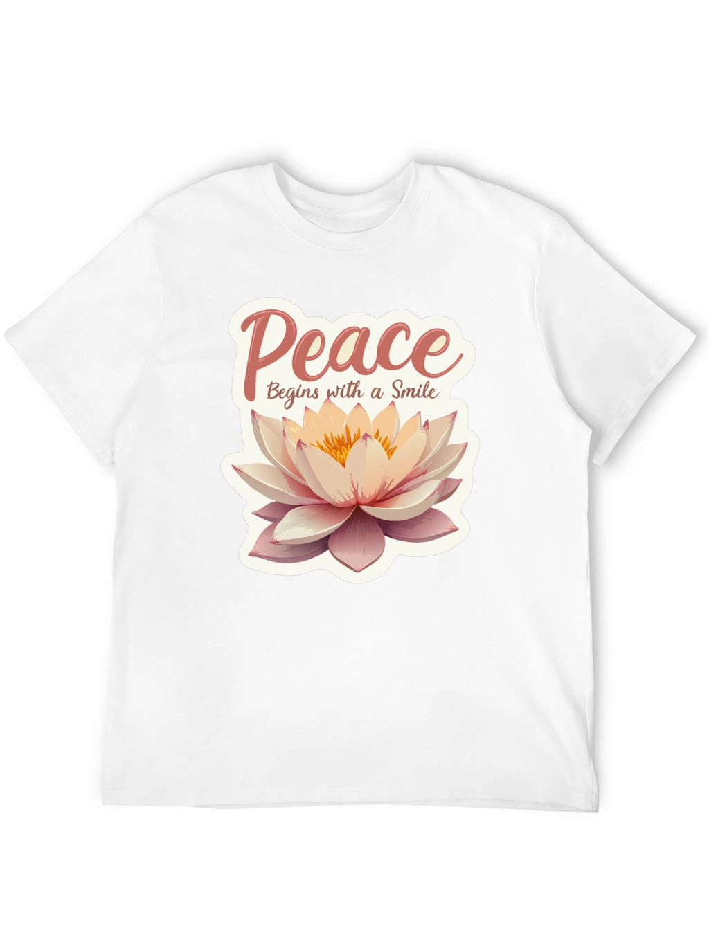 Peace Begins With a Smile Lotus Flower Graphic Tee
