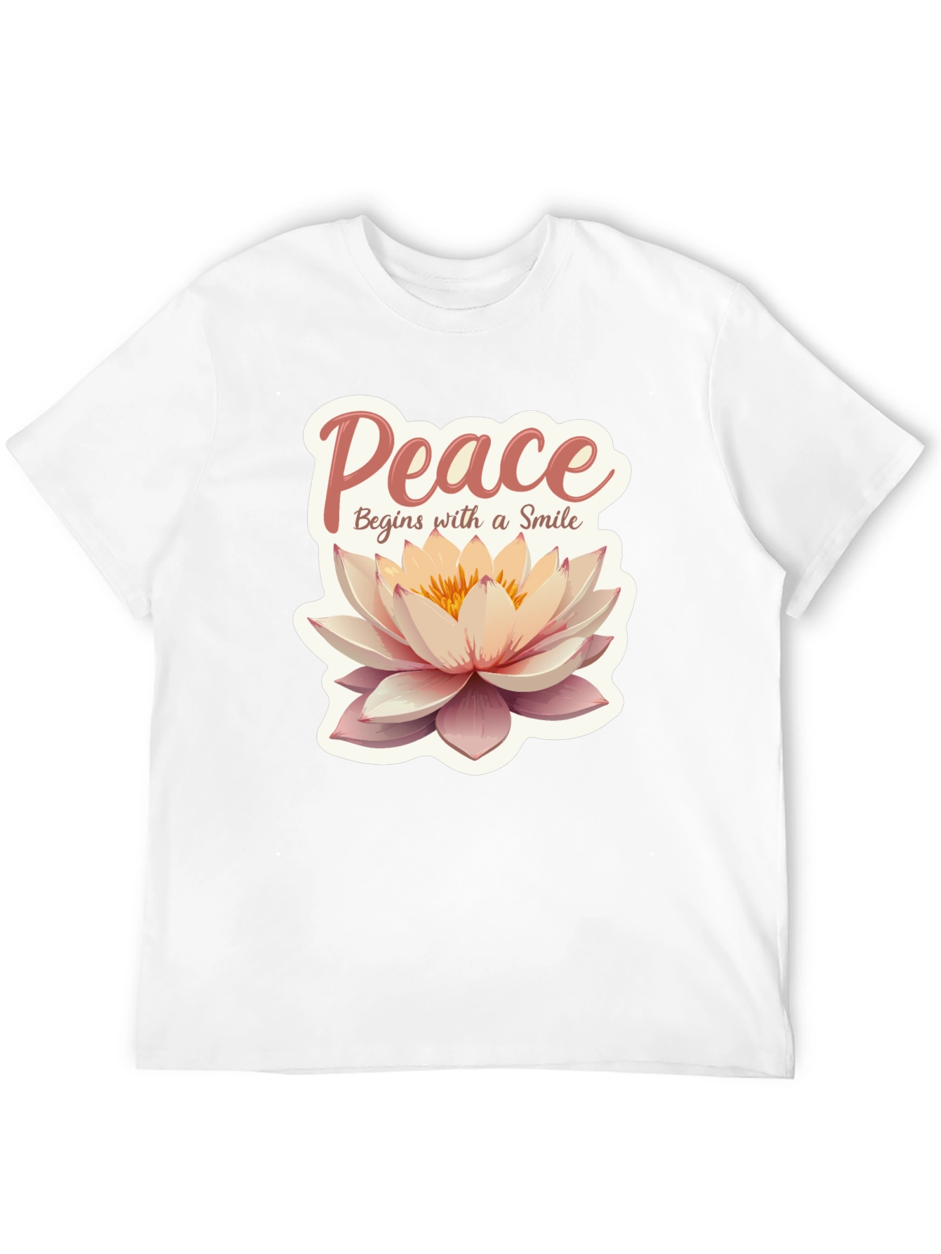 Peace Begins With a Smile Lotus Flower Graphic Tee