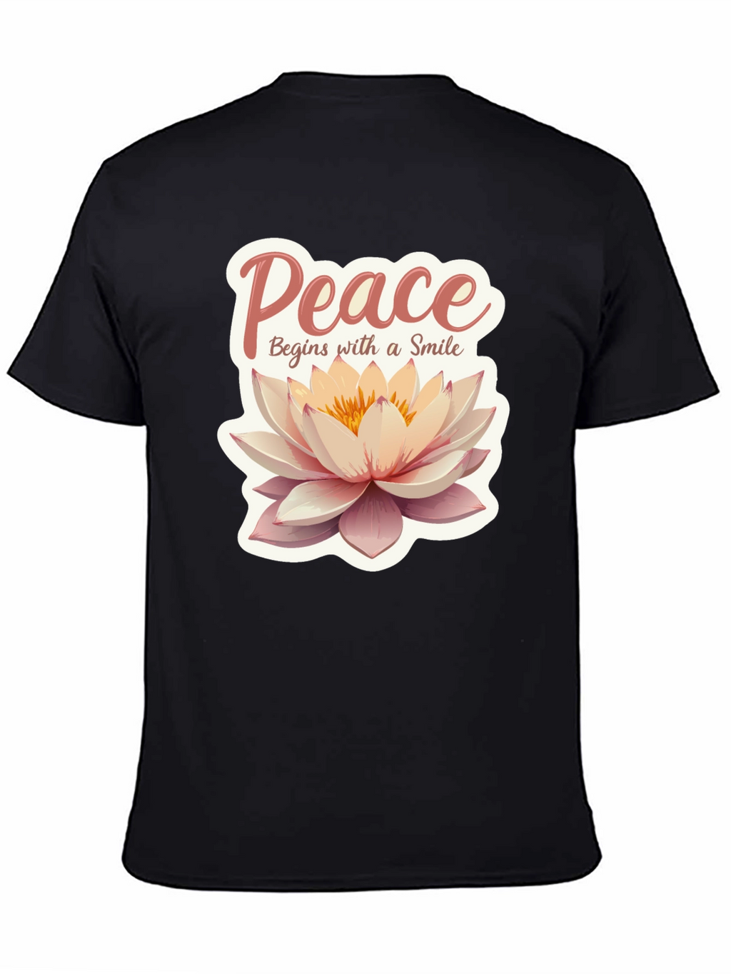 Peace Begins With a Smile Lotus Flower Graphic Tee
