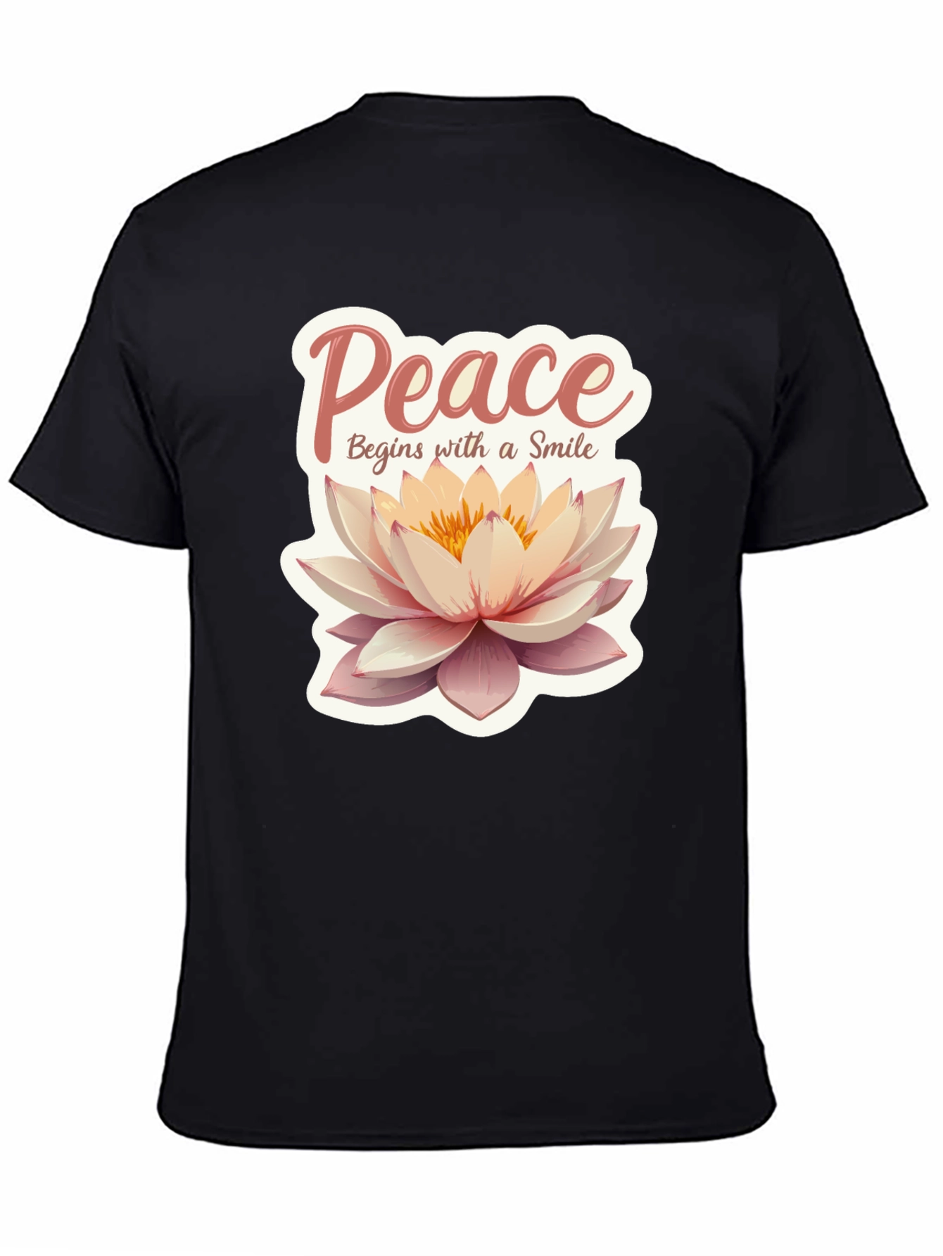 Peace Begins With a Smile Lotus Flower Graphic Tee