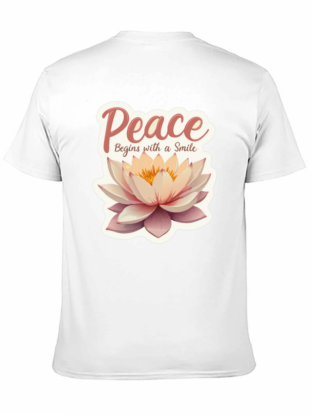 Peace Begins With a Smile Lotus Flower Graphic Tee