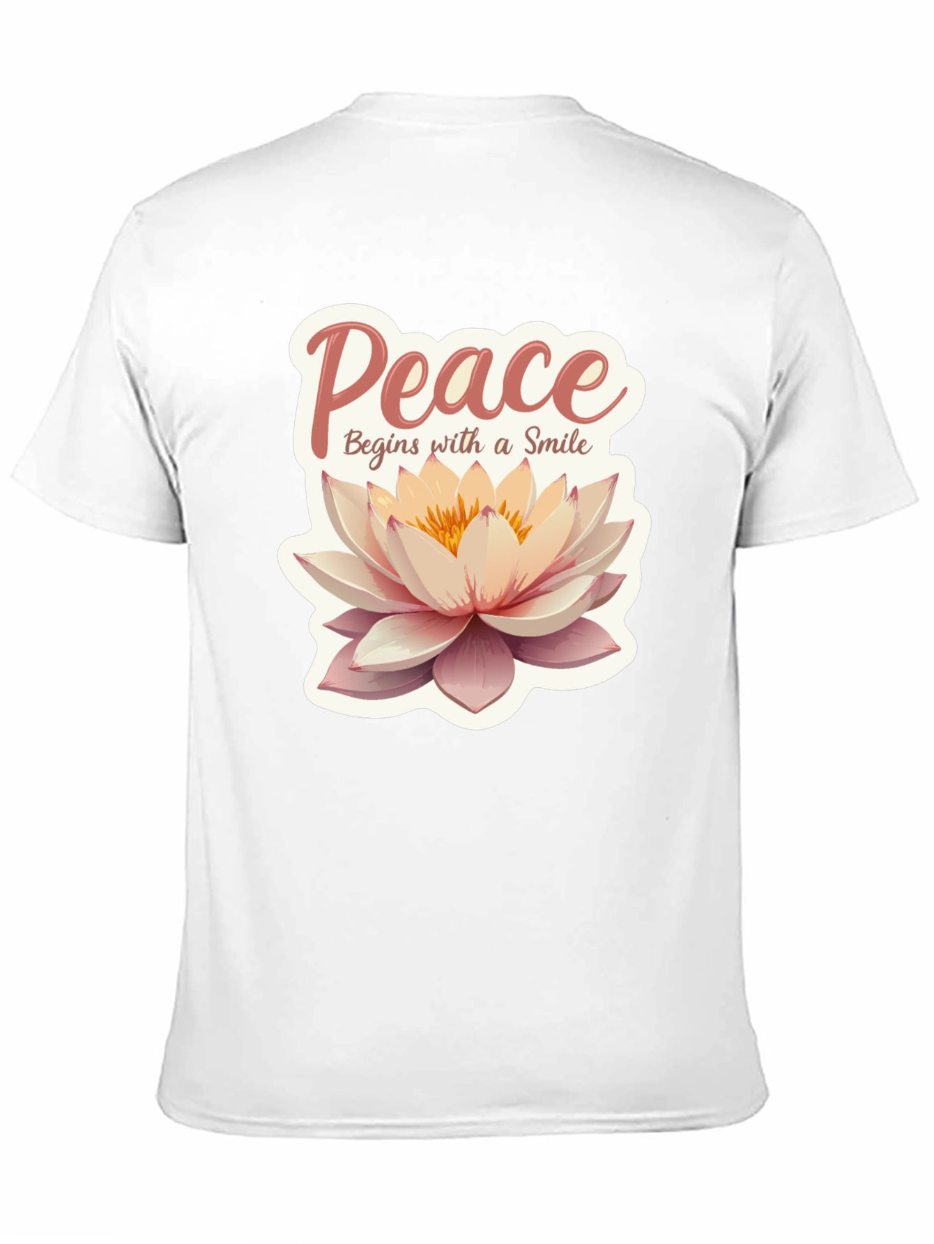 Peace Begins With a Smile Lotus Flower Graphic Tee