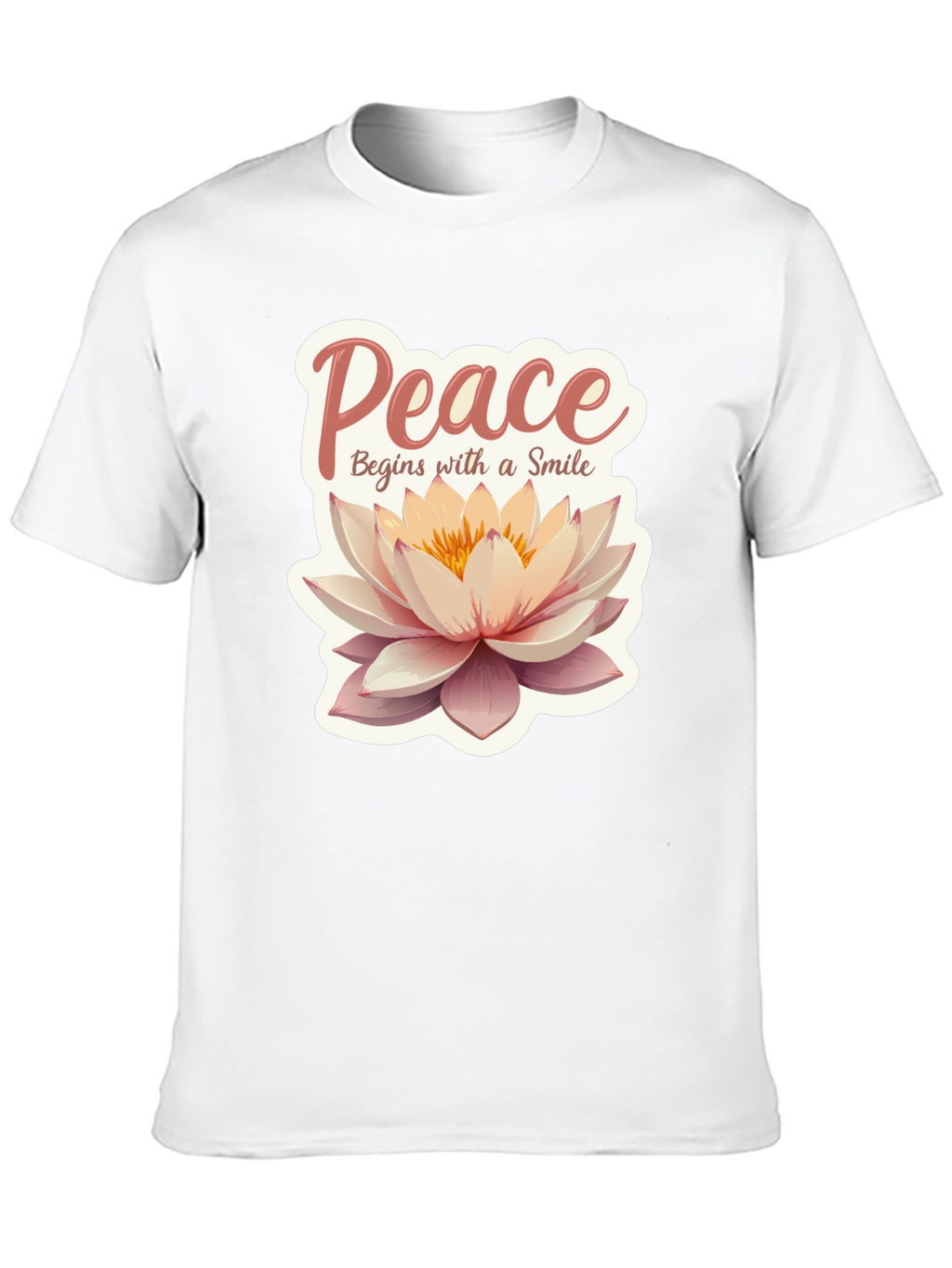 Peace Begins With a Smile Lotus Flower Graphic Tee