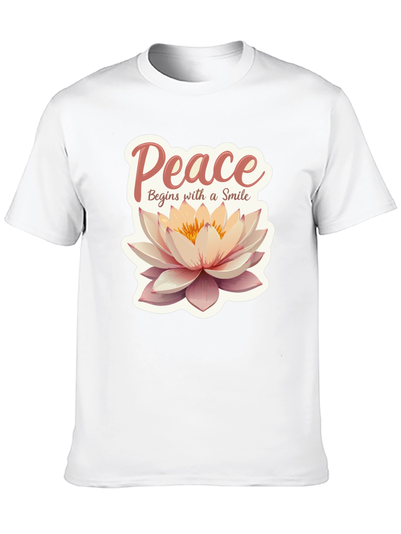 Peace Begins With a Smile Lotus Flower Graphic Tee