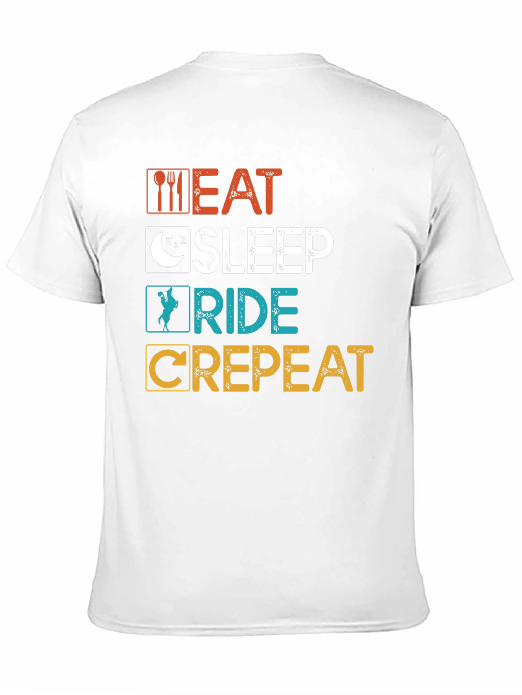 Eat Sleep Ride Crepeat T-Shirt - Funny Equestrian Tee