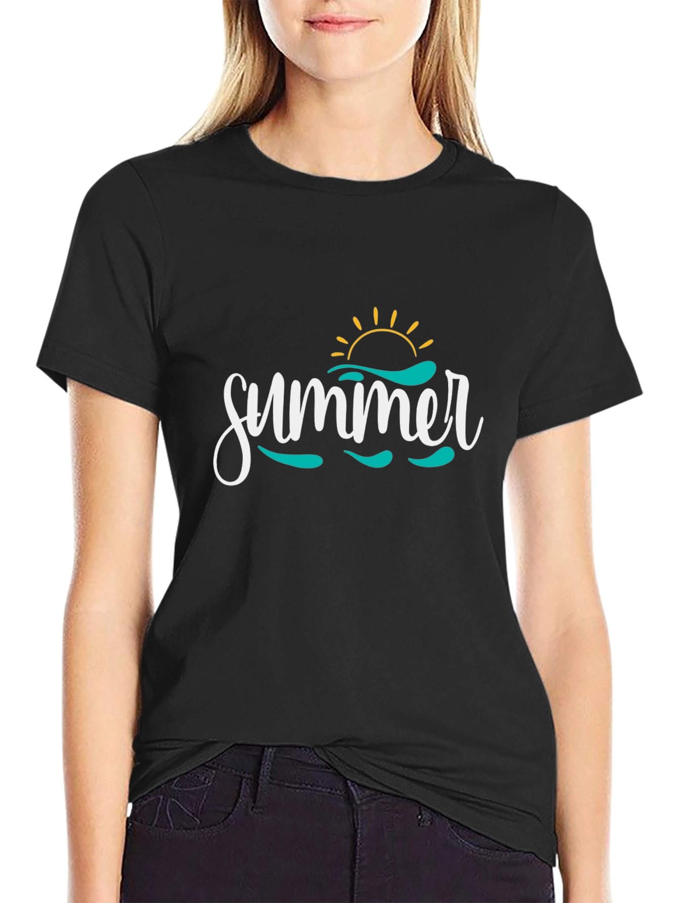 Summer Graphic Print Crew Neck T-Shirt