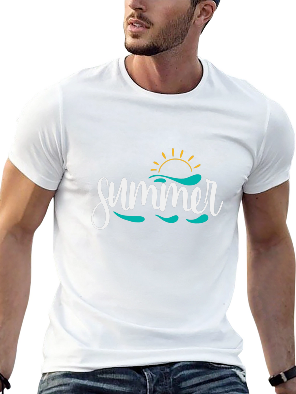 Summer Graphic Print Crew Neck T-Shirt