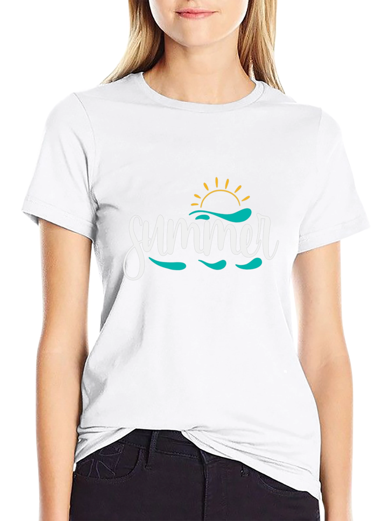 Summer Graphic Print Crew Neck T-Shirt