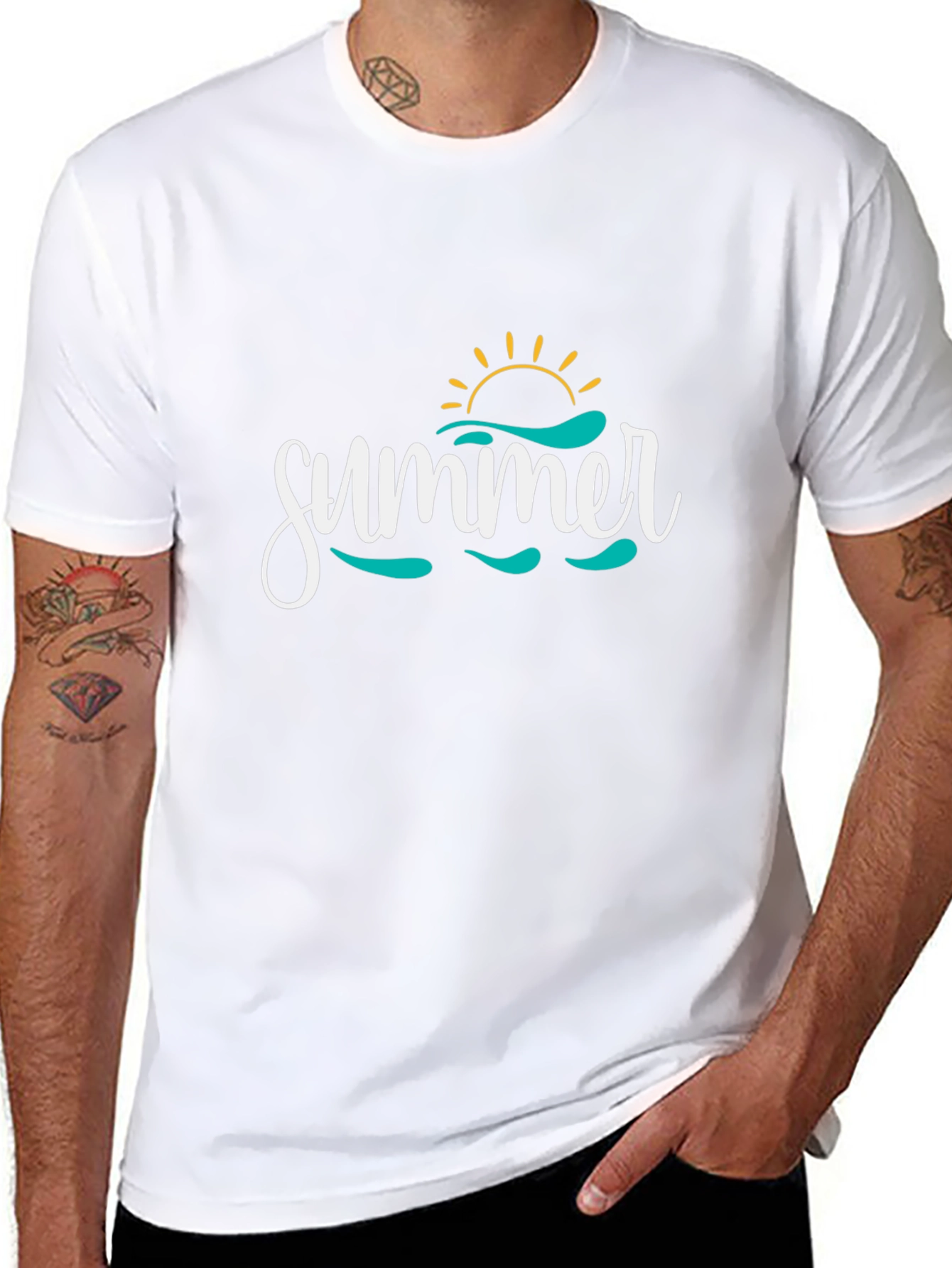 Summer Graphic Print Crew Neck T-Shirt