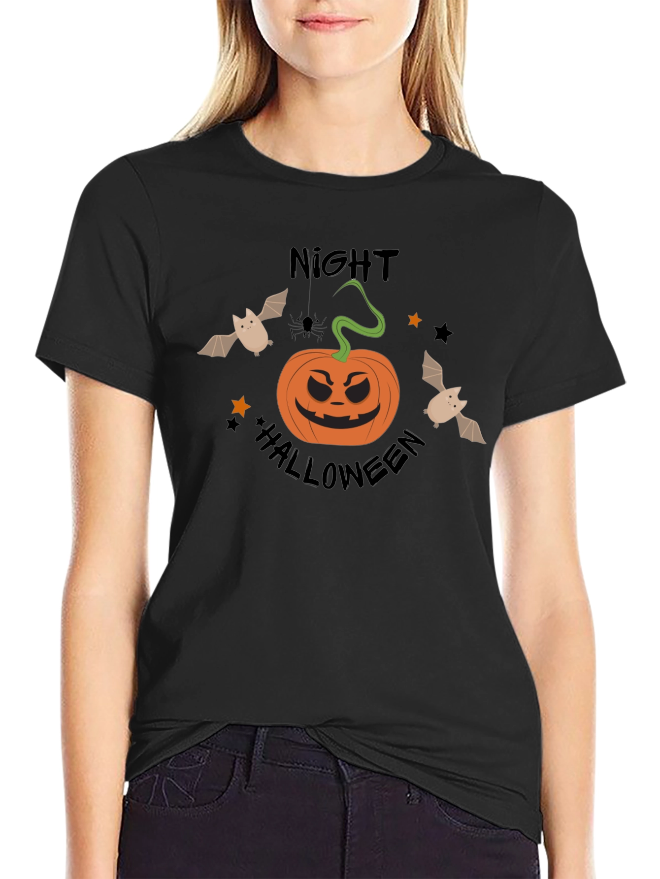 Halloween Night Graphic T-Shirt - Spooky Season Tee