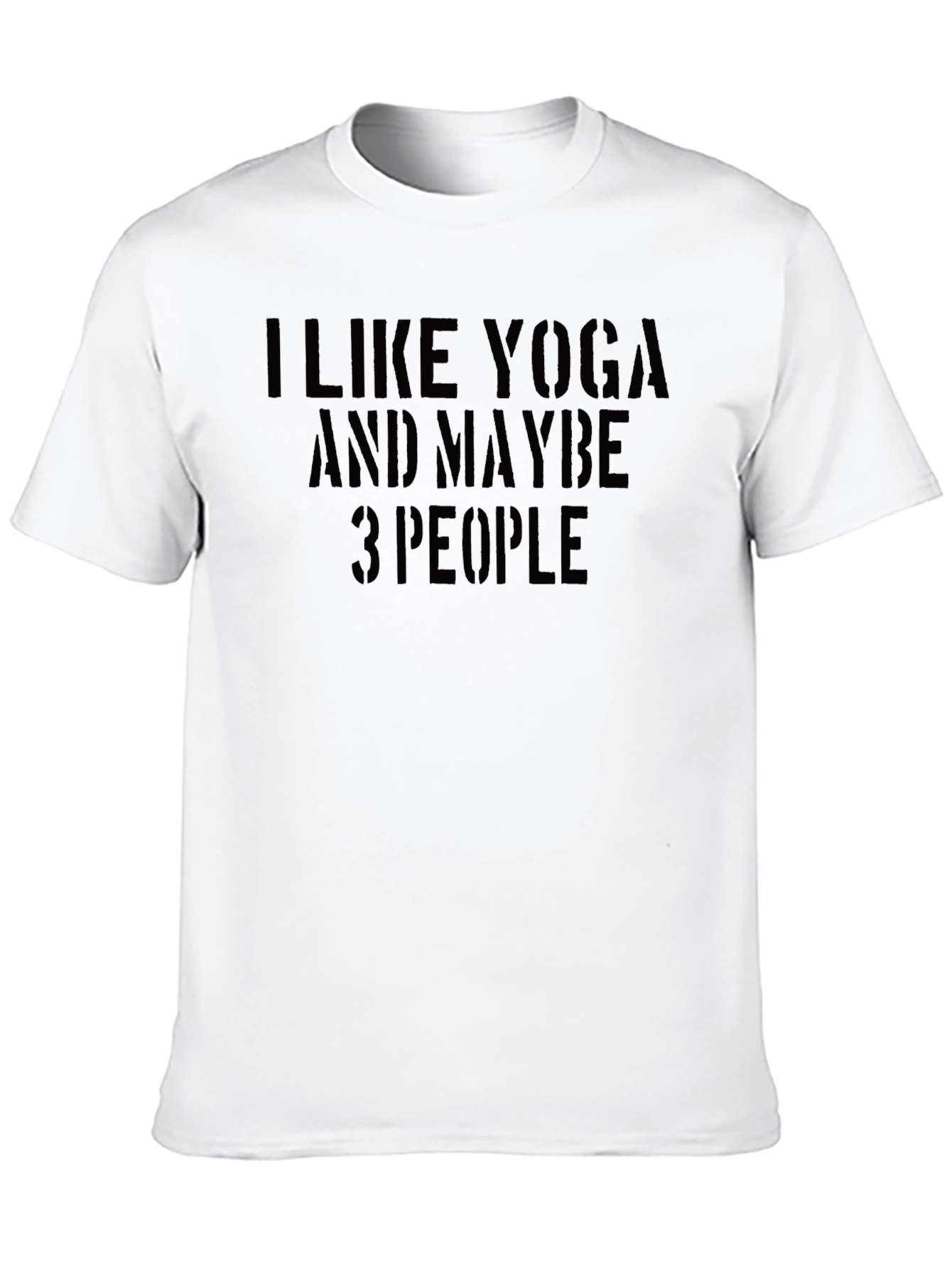 Yoga Lovers Black Cotton Tee - Maybe 3 People