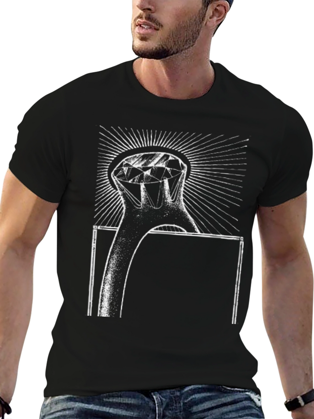 Diamond Ring Graphic Tee - Black