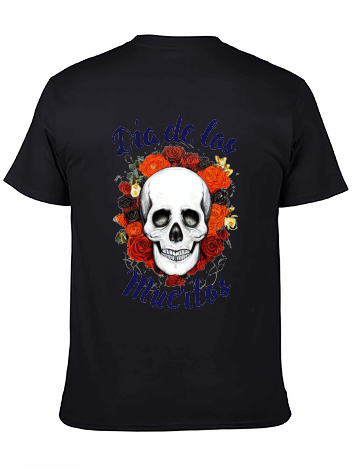 Day of the Dead Skull & Roses T-Shirt - Mens