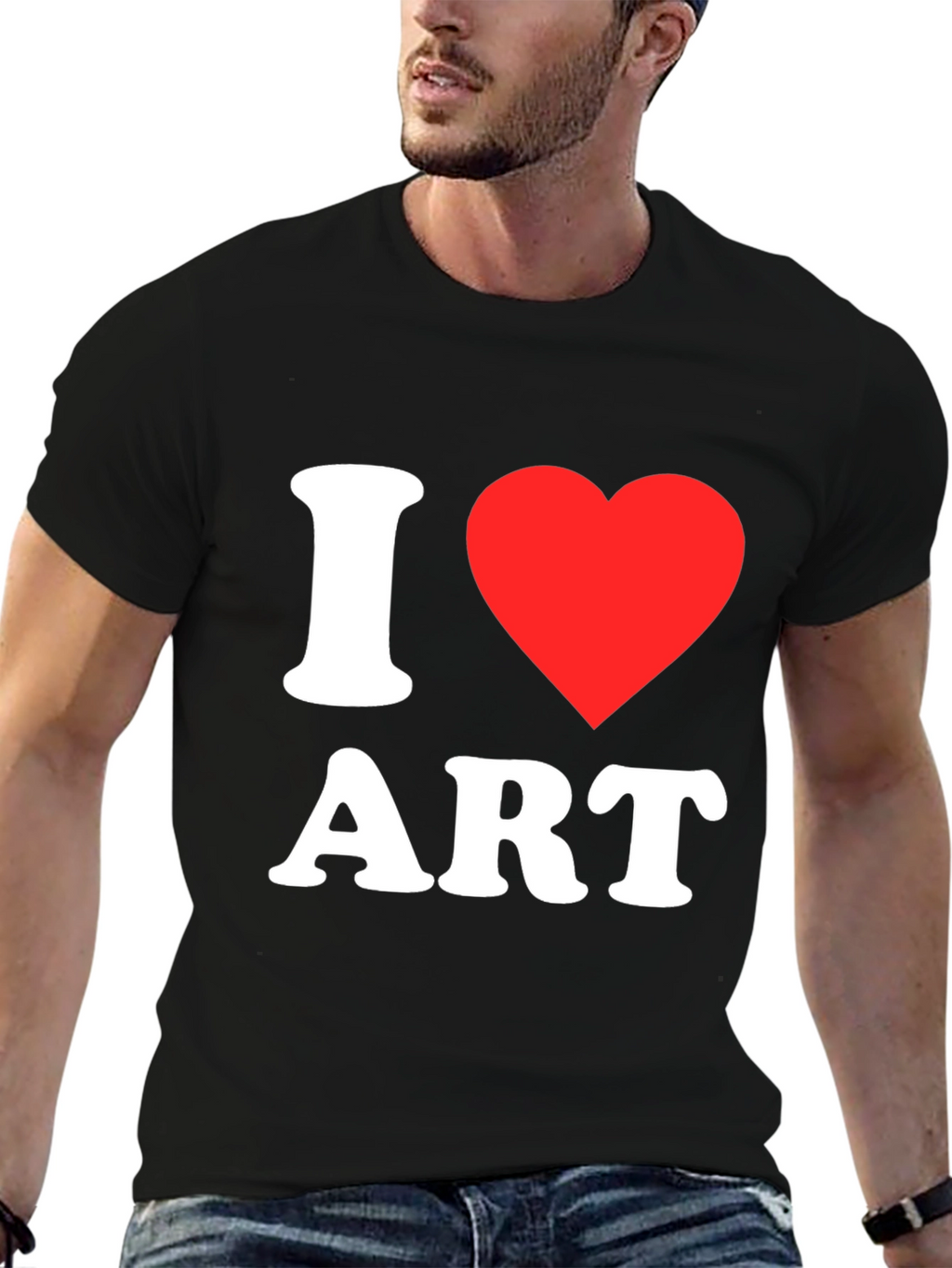 I Love Art T-Shirt - Black Cotton Tee