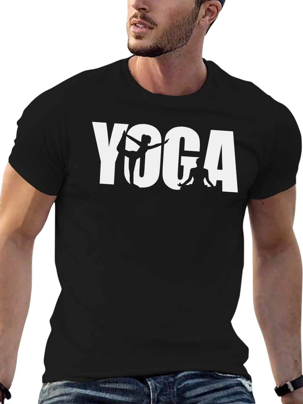 Yoga Graphic Tee - Black Cotton Blend