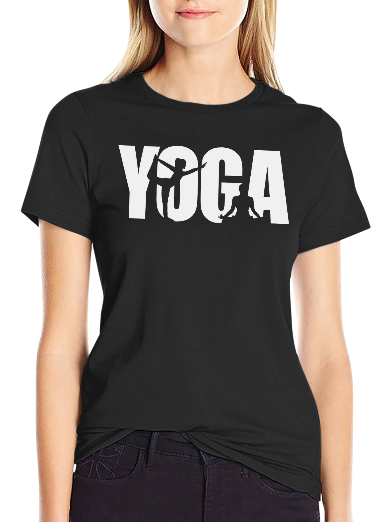 Yoga Graphic Tee - Black Cotton Blend