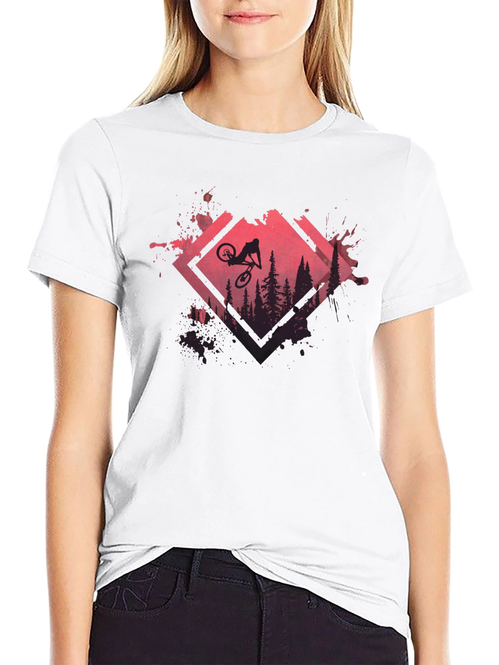 Mountain Bike Silhouette Graphic Tee - Black