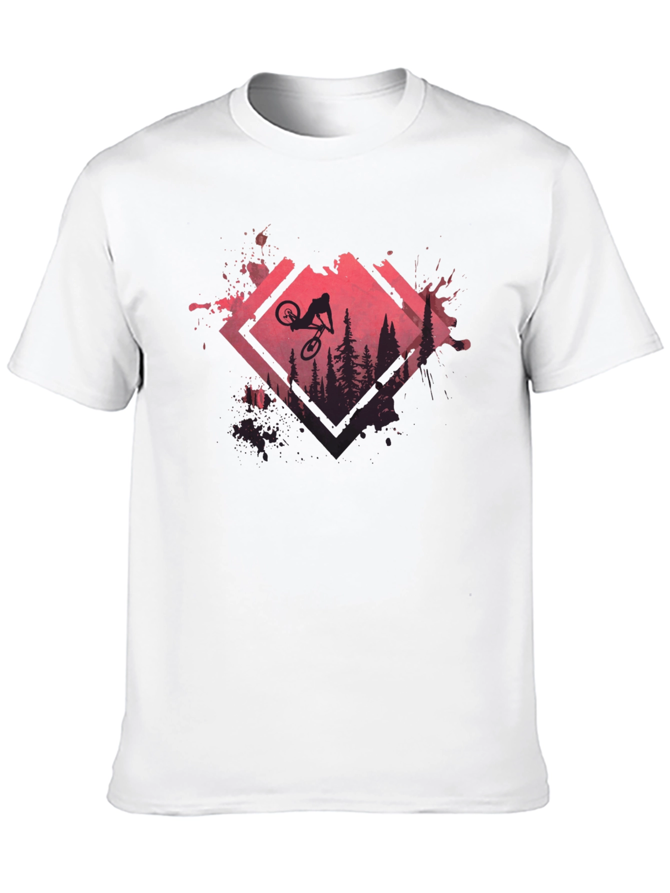 Mountain Bike Silhouette Graphic Tee - Black