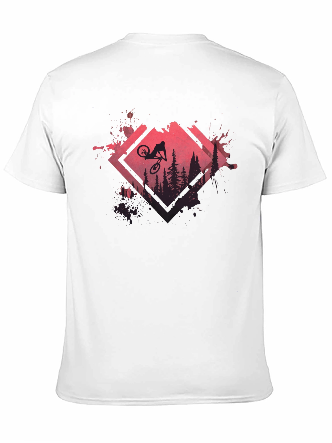 Mountain Bike Silhouette Graphic Tee - Black