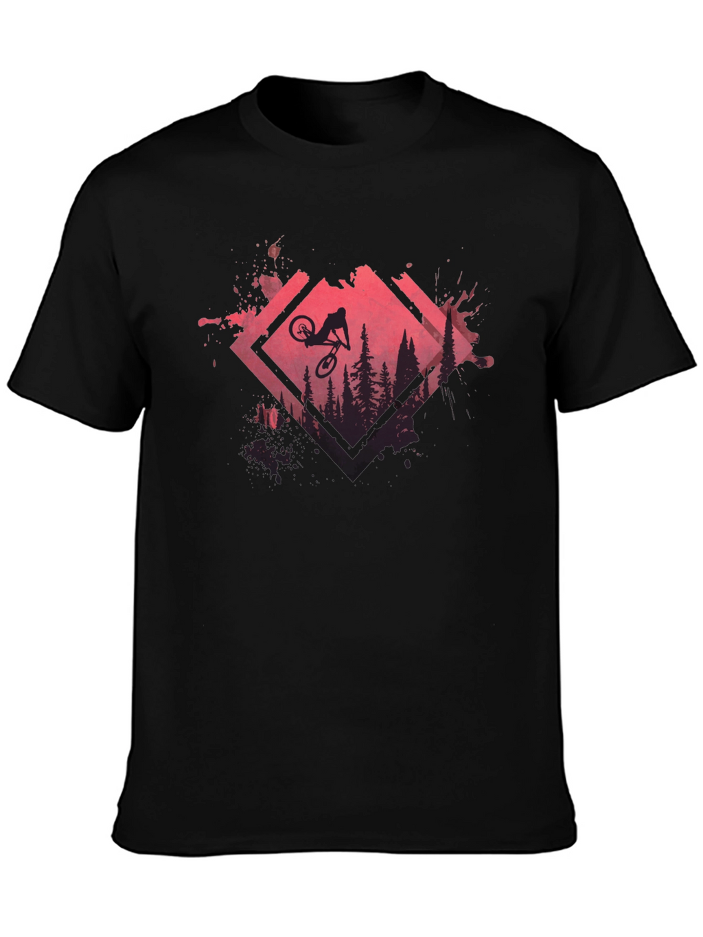 Mountain Bike Silhouette Graphic Tee - Black