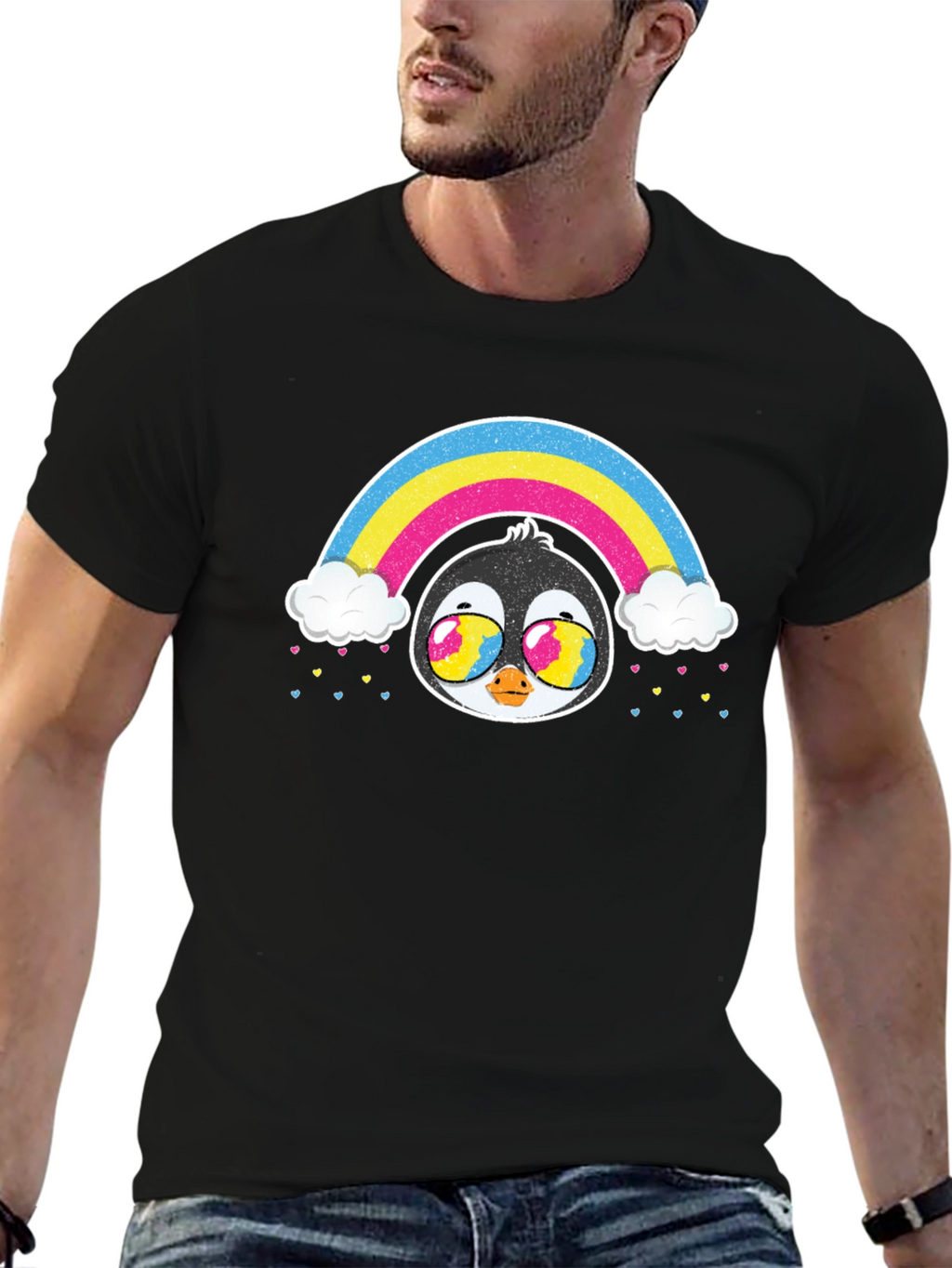 Rainbow Penguin Graphic T-Shirt
