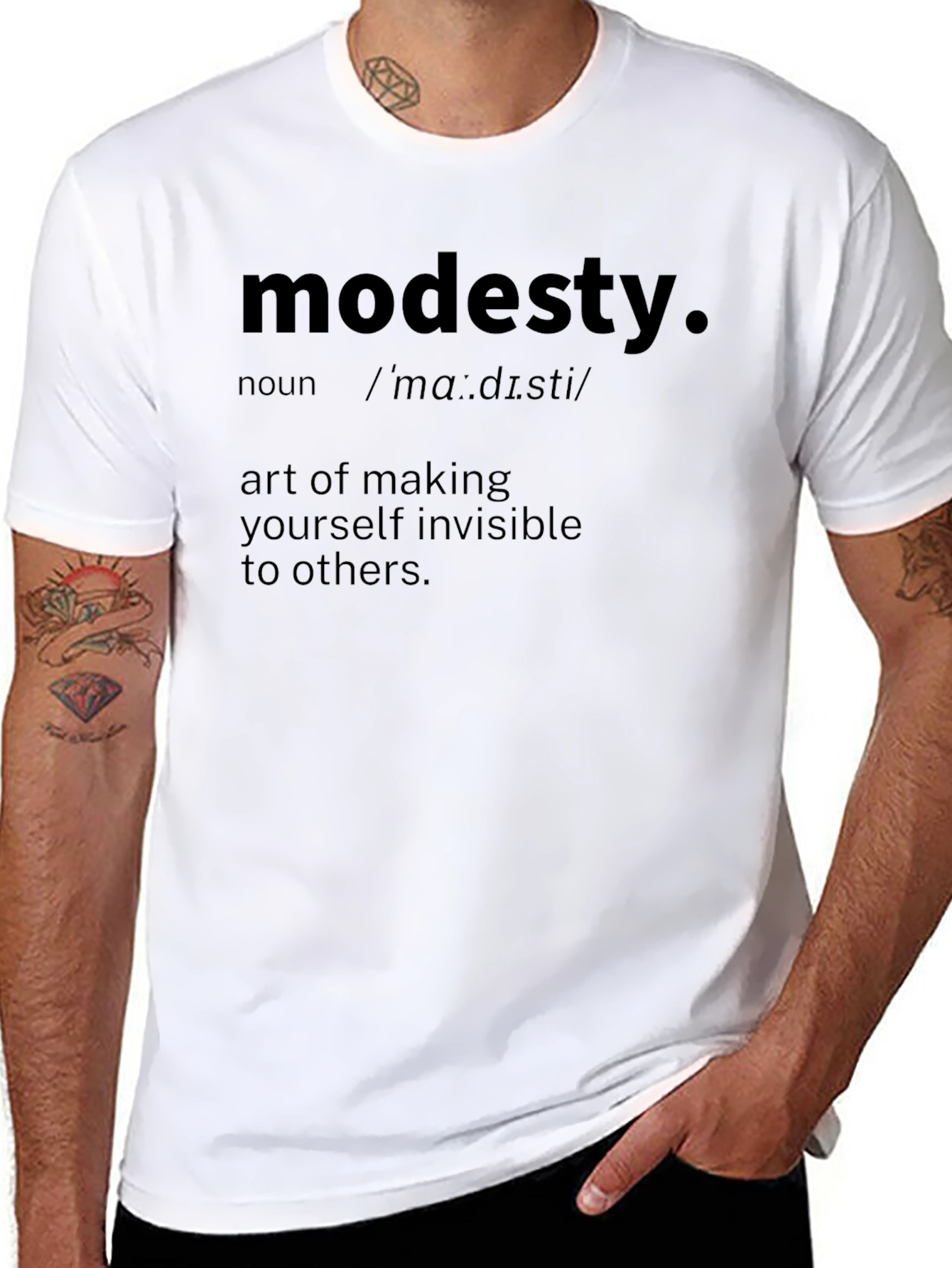 Modesty Definition Graphic Tee - Black Cotton T-Shirt