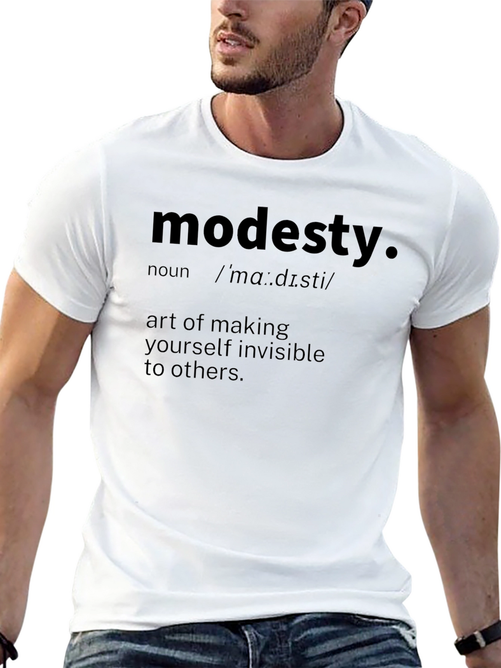 Modesty Definition Graphic Tee - Black Cotton T-Shirt