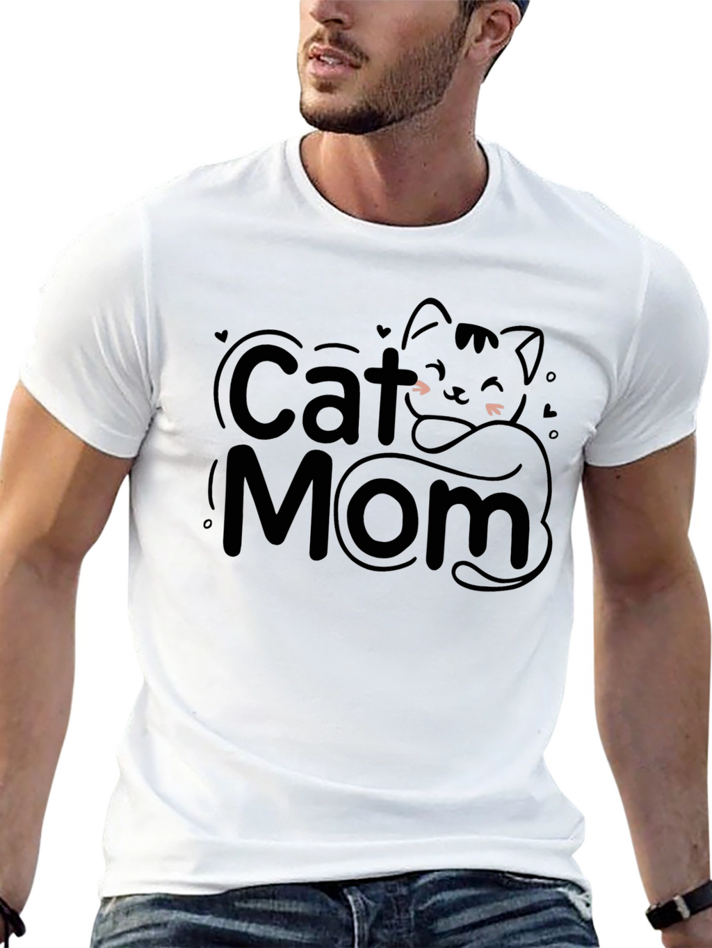 Cat Mom Black Graphic Tee