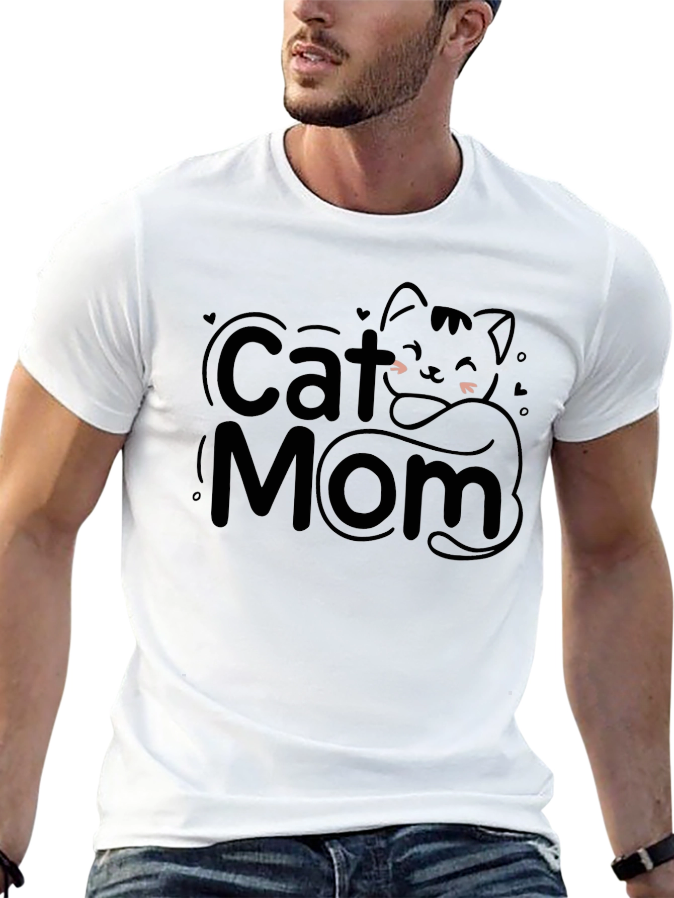 Cat Mom Black Graphic Tee