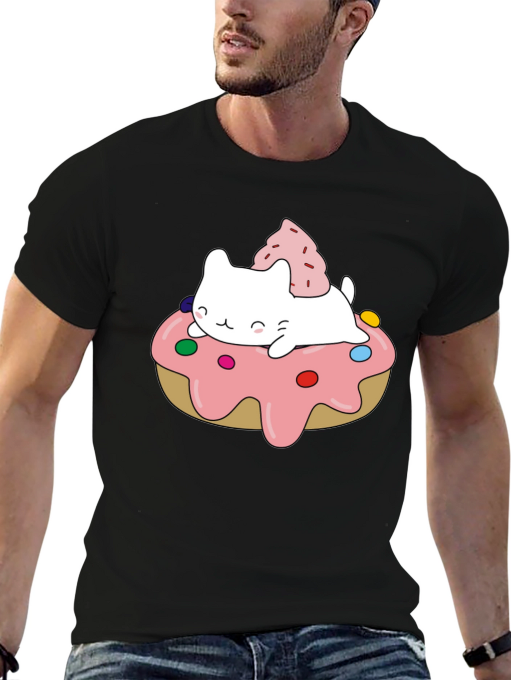 Cute Cat Donut T-Shirt - Sweet Style
