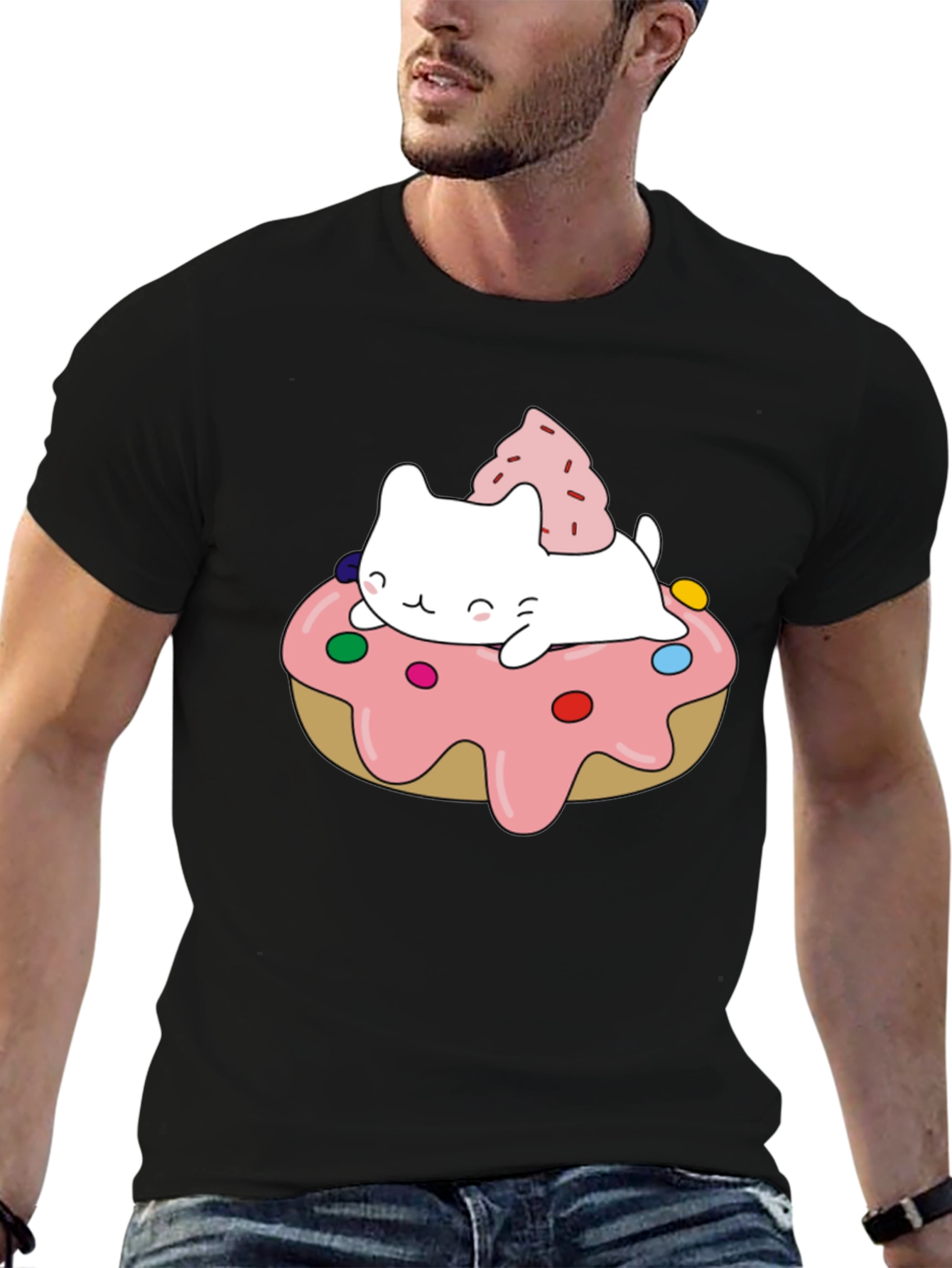 Cute Cat Donut T-Shirt - Sweet Style