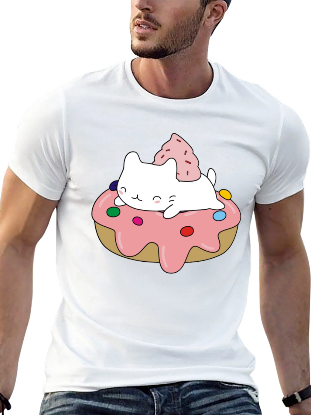 Cute Cat Donut T-Shirt - Sweet Style