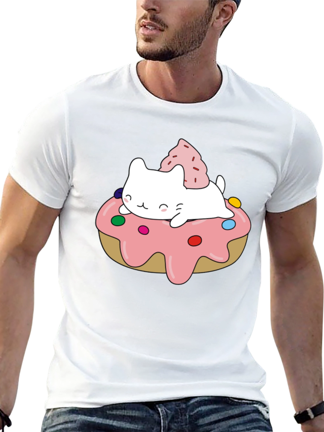 Cute Cat Donut T-Shirt - Sweet Style
