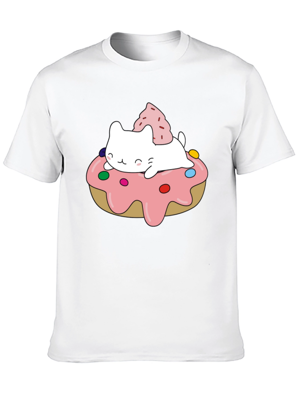 Cute Cat Donut T-Shirt - Sweet Style